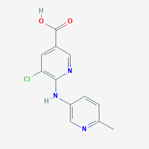 molecular formula C12H10ClN3O2 B13927884 5-Chloro-6-(6-methylpyridin-3-ylamino)nicotinic acid 