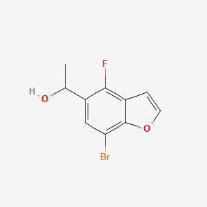 molecular formula C10H8BrFO2 B13927888 1-(7-Bromo-4-fluorobenzofuran-5-yl)ethan-1-ol 