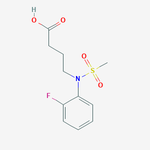 molecular formula C11H14FNO4S B1392789 4-[(2-氟苯基)(甲磺酰)氨基]丁酸 CAS No. 1266545-23-6