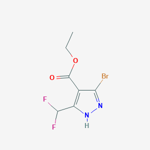 molecular formula C7H7BrF2N2O2 B13927949 ethyl 3-bromo-5-(difluoromethyl)-1H-pyrazole-4-carboxylate 