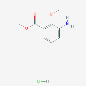 molecular formula C10H14ClNO3 B1392796 3-氨基-2-甲氧基-5-甲基苯甲酸甲酯盐酸盐 CAS No. 1203898-09-2
