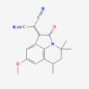 B1392798 (8-methoxy-4,4,6-trimethyl-2-oxo-5,6-dihydro-4H-pyrrolo[3,2,1-ij]quinolin-1(2H)-ylidene)malononitrile CAS No. 1256628-08-6