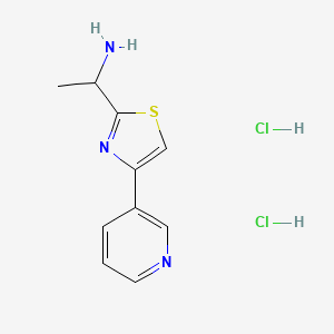 molecular formula C10H13Cl2N3S B1392804 1-[4-(吡啶-3-基)-1,3-噻唑-2-基]乙胺二盐酸盐 CAS No. 1269152-59-1