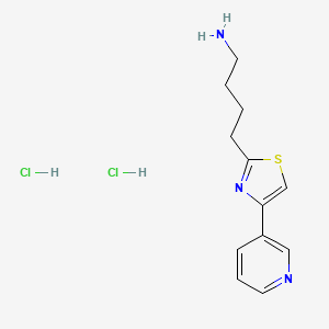 molecular formula C12H17Cl2N3S B1392807 4-[4-(吡啶-3-基)-1,3-噻唑-2-基]丁-1-胺二盐酸盐 CAS No. 1258640-99-1