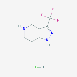 molecular formula C7H9ClF3N3 B1392810 3-(三氟甲基)-4,5,6,7-四氢-1H-吡唑并[4,3-c]吡啶盐酸盐 CAS No. 733757-78-3