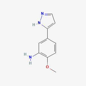 molecular formula C10H11N3O B1392827 [2-Methoxy-5-(1H-pyrazol-5-yl)phenyl]amine CAS No. 1269285-99-5