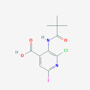 molecular formula C11H12ClIN2O3 B1392828 2-Chloro-6-iodo-3-pivalamidoisonicotinic acid CAS No. 1305324-54-2