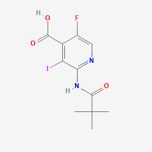 molecular formula C11H12FIN2O3 B1392830 5-氟-3-碘-2-新戊酰胺基烟酸 CAS No. 1299607-63-8