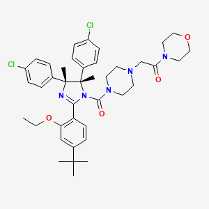 B1392834 2-(4-((4R,5S)-2-(4-(tert-Butyl)-2-ethoxyphenyl)-4,5-bis(4-chlorophenyl)-4,5-dimethyl-4,5-dihydro-1H-imidazole-1-carbonyl)piperazin-1-yl)-1-morpholinoethanone CAS No. 939983-14-9