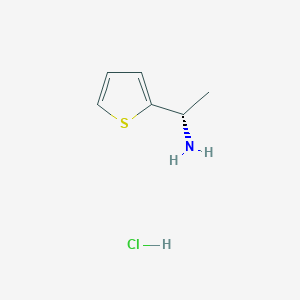 molecular formula C6H10ClNS B1392857 (1S)-1-(thiophen-2-yl)ethan-1-amine hydrochloride CAS No. 1305712-32-6