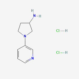 molecular formula C9H15Cl2N3 B1392858 1-(吡啶-3-基)吡咯烷-3-胺二盐酸盐 CAS No. 1258641-38-1