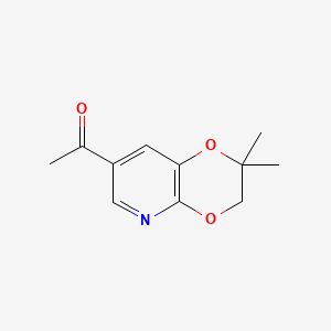 molecular formula C11H13NO3 B13928581 1-(2,3-dihydro-2,2-dimethyl-1,4-dioxino[2,3-b]pyridin-7-yl)Ethanone 