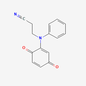 molecular formula C15H12N2O2 B1392862 3-[(3,6-二氧环己-1,4-二烯-1-基)(苯基)氨基]丙腈 CAS No. 33253-67-7