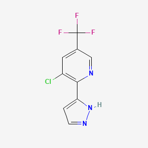 molecular formula C9H5ClF3N3 B1392863 3-氯-2-(2H-吡唑-3-基)-5-三氟甲基-吡啶 CAS No. 1269361-42-3