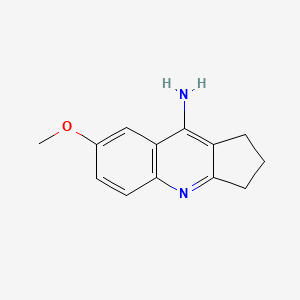 molecular formula C13H14N2O B13928656 1H-Cyclopenta(b)quinoline, 2,3-dihydro-9-amino-7-methoxy- CAS No. 53970-67-5