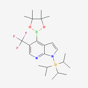 molecular formula C23H36BF3N2O2Si B1392866 4-(4,4,5,5-四甲基-1,3,2-二氧杂硼环-2-基)-5-(三氟甲基)-1-(三异丙基甲硅烷基)-1H-吡咯并[2,3-b]吡啶 CAS No. 1357387-66-6