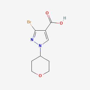 molecular formula C9H11BrN2O3 B13928684 3-Bromo-1-(tetrahydro-2H-pyran-4-yl)-1H-pyrazole-4-carboxylic acid 