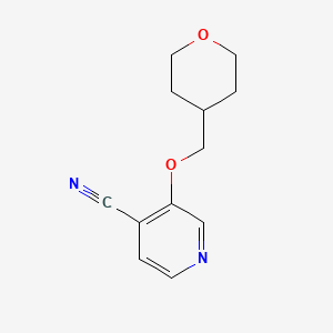 molecular formula C12H14N2O2 B13928703 3-((tetrahydro-2H-pyran-4-yl)methoxy)isonicotinonitrile 