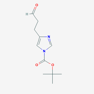 molecular formula C11H16N2O3 B1392872 叔丁基 4-(3-氧代丙基)-1H-咪唑-1-羧酸酯 CAS No. 183500-09-6