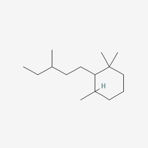 molecular formula C15H30 B13928726 1,1,3-Trimethyl-2-(3-methylpentyl)cyclohexane CAS No. 54965-05-8