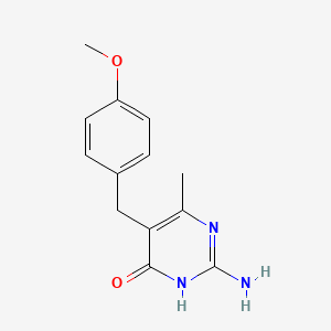 molecular formula C13H15N3O2 B13928738 2-Amino-5-(4-methoxy-benzyl)-6-methyl-pyrimidin-4-ol 