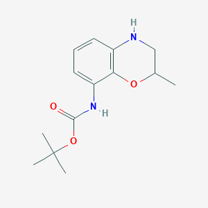 molecular formula C14H20N2O3 B13928743 tert-Butyl (2-methyl-3,4-dihydro-2H-1,4-benzoxazin-8-yl)carbamate CAS No. 885268-77-9