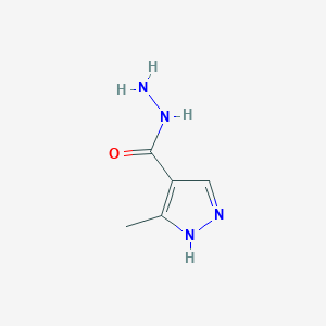 molecular formula C5H8N4O B1392877 3-甲基-1H-吡唑-4-甲酰肼 CAS No. 1308650-19-2
