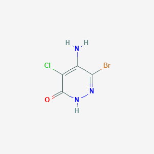 molecular formula C4H3BrClN3O B13928795 5-Amino-6-bromo-4-chloropyridazin-3(2H)-one 