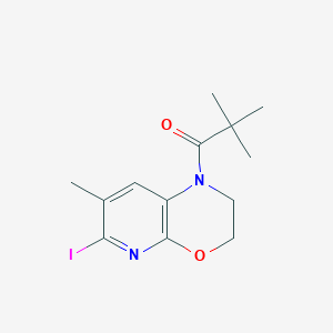 molecular formula C13H17IN2O2 B1392882 1-(6-碘-7-甲基-2,3-二氢-1H-吡啶并[2,3-b]-[1,4]恶嗪-1-基)-2,2-二甲基丙烷-1-酮 CAS No. 1261365-43-8