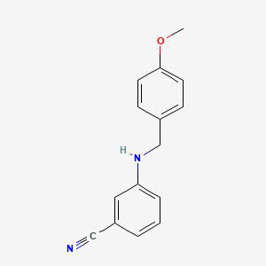 molecular formula C15H14N2O B13928832 3-(4-Methoxybenzylamino)benzonitrile 