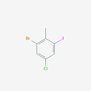 molecular formula C7H5BrClI B13928871 1-Bromo-5-chloro-3-iodo-2-methylbenzene 