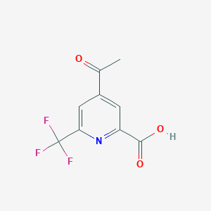 molecular formula C9H6F3NO3 B13928883 4-Acetyl-6-(trifluoromethyl)pyridine-2-carboxylic acid 