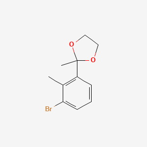 molecular formula C11H13BrO2 B13928907 2-(3-Bromo-2-methylphenyl)-2-methyl-1,3-dioxolane CAS No. 52779-77-8