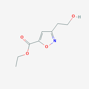 molecular formula C8H11NO4 B13928933 3-(2-Hydroxy-ethyl)-isoxazole-5-carboxylic acid ethyl ester 