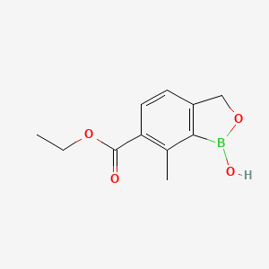 molecular formula C11H13BO4 B13928953 Ethyl 1-hydroxy-7-methyl-1,3-dihydrobenzo[c][1,2]oxaborole-6-carboxylate 