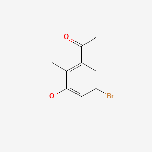 molecular formula C10H11BrO2 B13928993 1-(5-Bromo-3-methoxy-2-methylphenyl)ethan-1-one 