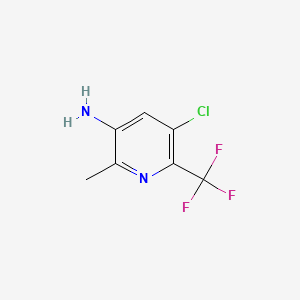 molecular formula C7H6ClF3N2 B13929038 5-Chloro-2-methyl-6-(trifluoromethyl)pyridin-3-amine 