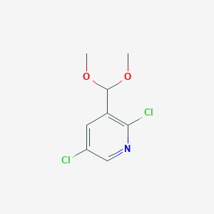 molecular formula C8H9Cl2NO2 B1392904 2,5-二氯-3-(二甲氧甲基)吡啶 CAS No. 1299607-61-6
