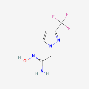 molecular formula C6H7F3N4O B13929067 N-Hydroxy-2-(3-trifluoromethyl-pyrazol-1-yl)-acetamidine CAS No. 283166-81-4