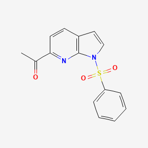 molecular formula C15H12N2O3S B13929069 1-(1-(Phenylsulfonyl)-1H-pyrrolo[2,3-b]pyridin-6-yl)ethan-1-one 