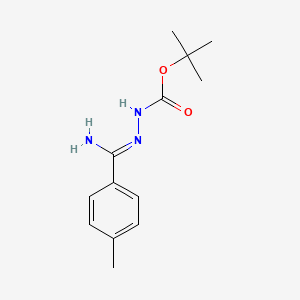 molecular formula C13H19N3O2 B1392907 N'-[(1Z)-amino(4-methylphenyl)methylidene](tert-butoxy)carbohydrazide CAS No. 1053655-75-6