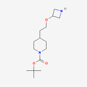 molecular formula C15H28N2O3 B13929075 tert-Butyl 4-(2-(azetidin-3-yloxy)ethyl)piperidine-1-carboxylate 