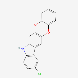 molecular formula C18H10ClNO2 B13929076 2-Chloro-5H-[1,4]benzodioxino[2,3-b]carbazole 