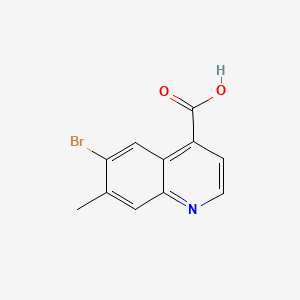 molecular formula C11H8BrNO2 B13929080 6-Bromo-7-methyl-4-quinolinecarboxylic acid 