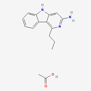 molecular formula C16H19N3O2 B13929085 5H-Pyrido(4,3-b)indole, 3-amino-1-propyl-, acetate CAS No. 75240-12-9