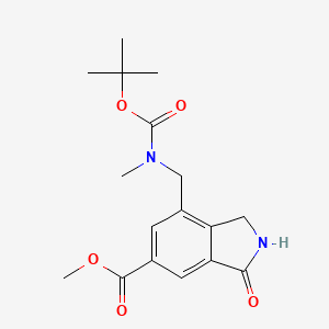 molecular formula C17H22N2O5 B13929091 Methyl 7-(((tert-butoxycarbonyl)(methyl)amino)methyl)-3-oxoisoindoline-5-carboxylate 