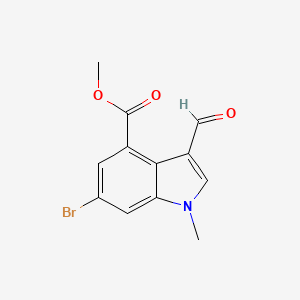 molecular formula C12H10BrNO3 B13929114 Methyl 6-bromo-3-formyl-1-methyl-1H-indole-4-carboxylate 