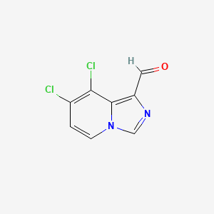 molecular formula C8H4Cl2N2O B13929119 7,8-dichloroImidazo[1,5-a]pyridine-1-carboxaldehyde 