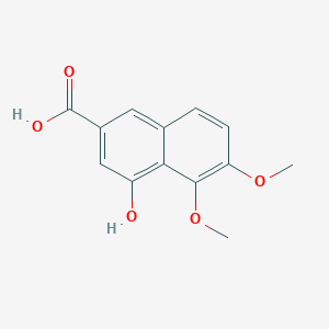 molecular formula C13H12O5 B13929141 4-Hydroxy-5,6-dimethoxy-2-naphthalenecarboxylic acid 