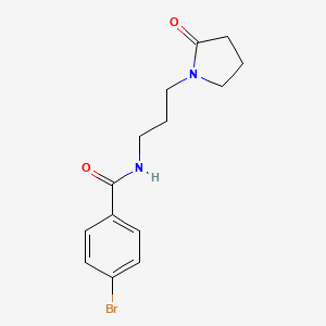 molecular formula C14H17BrN2O2 B13929143 4-bromo-N-[3-(2-oxopyrrolidin-1-yl)propyl]benzamide CAS No. 328062-39-1